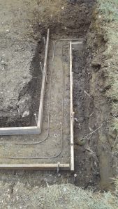 Foundations -- Foundation footer form with rebar