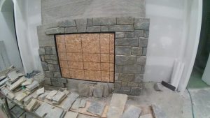 Masonry -- Detail of stone fireplace construction