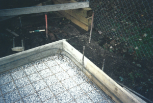 Driveways and Patios -- Form with rebar